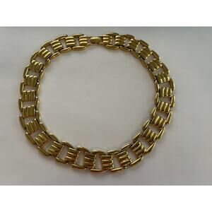 Vintage Napier Statement Necklace Gold Tone Chunky
